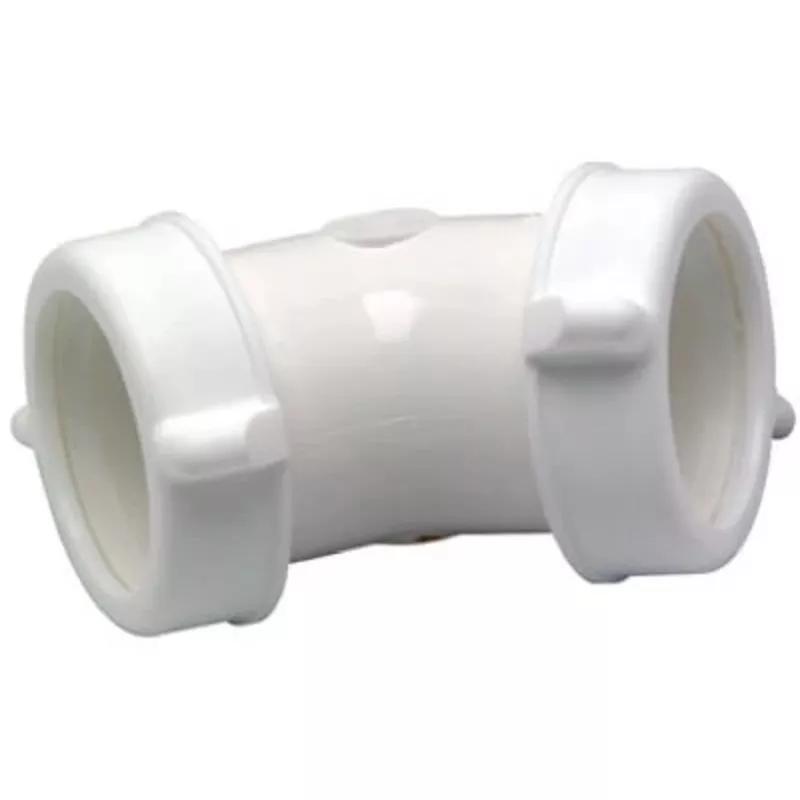 1 And 1 Quarter Inch Or 1 And 1 Half Inch Outer Diameter Tube Slip Joint 45 Degree Lavatory And Kitchen Drain Elbow
