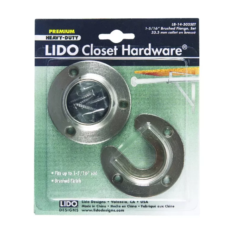 1 And 5/16 Inch Brushed Stainless Steel Closet Flange Set