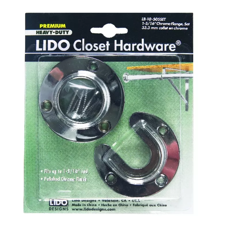 1 And 5/16 Inch Chrome Heavy-duty Steel Closet Flange Set