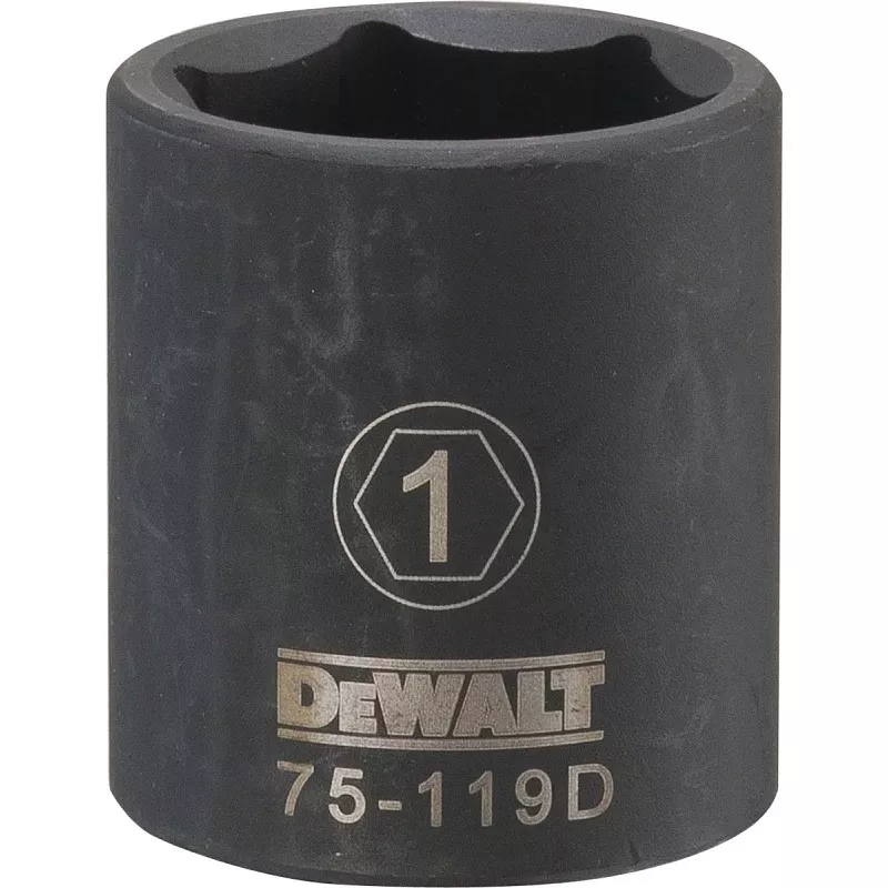 1 Inch Sae 6-point Impact Socket With 1/2 Inch Drive, Black Oxide Finish