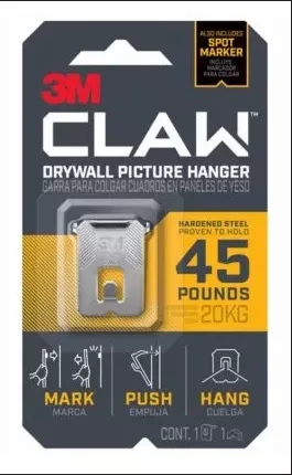 3M CLAW Drywall Picture Hanger & Marker 45 lb Max