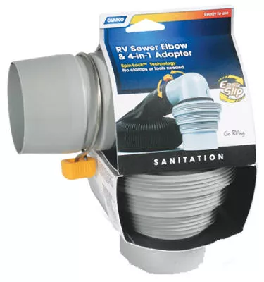 Camco RV Easy Slip Elbow 4-In-1 Tapered Adapter