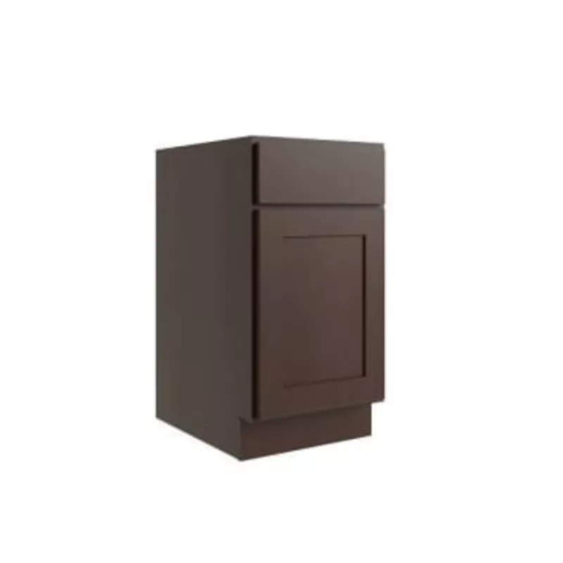 Cnc Cabinetry Luxor 21 Base Cabinet, 2 Pull Out, Right Hinge, Shaker Espresso