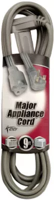 Coleman Cable Air Conditioner Extension Cord Gray, 9'