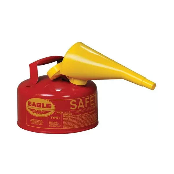 Eagle UI-10-FS Type I Safety Can with Removable F-15 Funnel, Red, 1-Ga