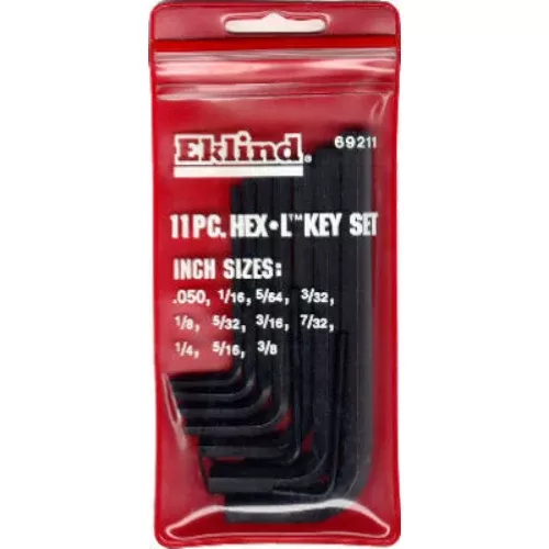 Eklind 69211 Inch Short Arm Hex-L Key Set, 11-Piece