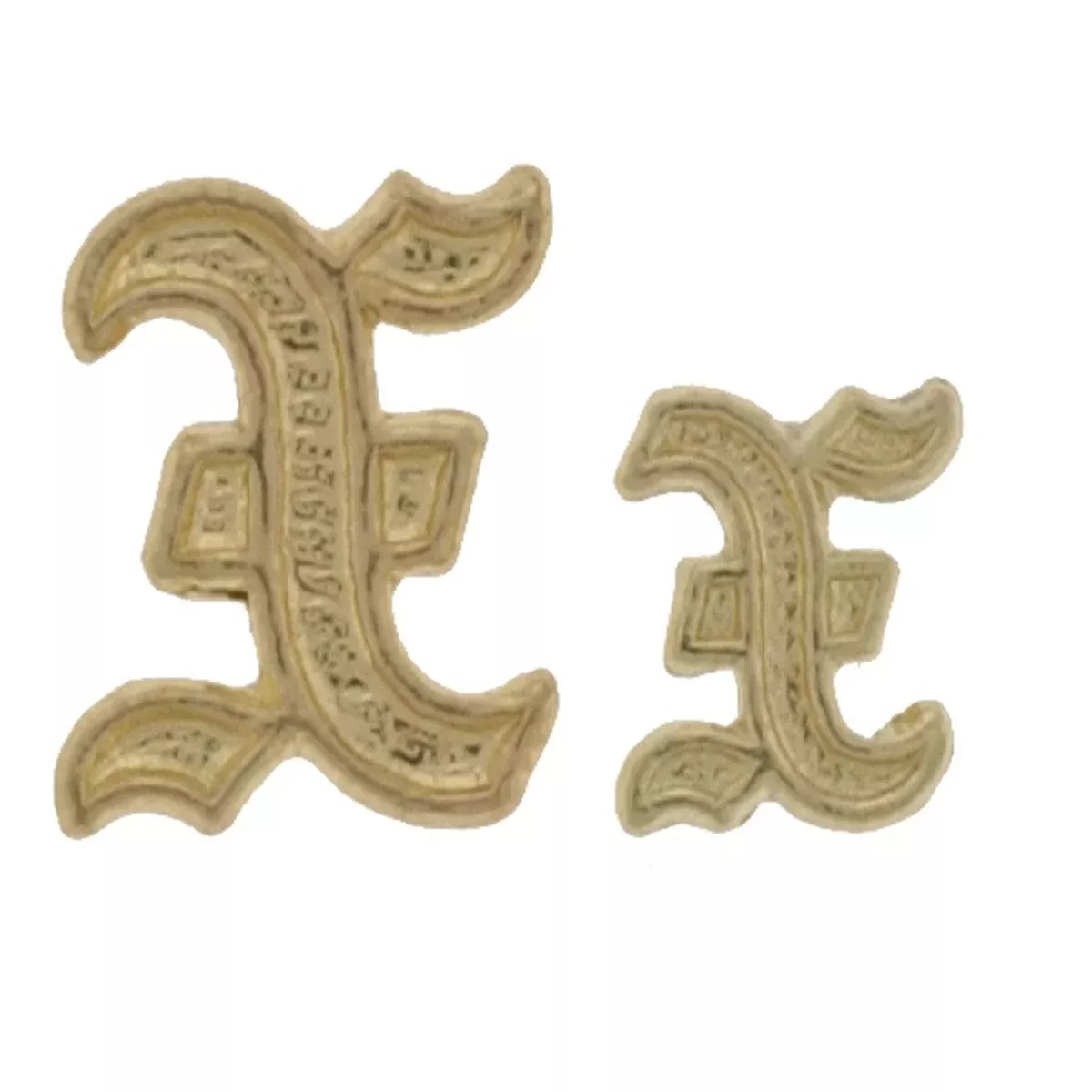 Gold Old English Initial 9.5mm – X
