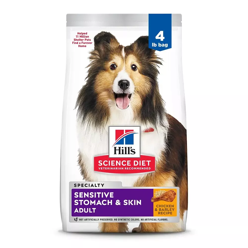 Hills Science Diet Adult Sensitive Stomach & Skin Chicken Barley Recipe Dry Dog Food 4 lb
