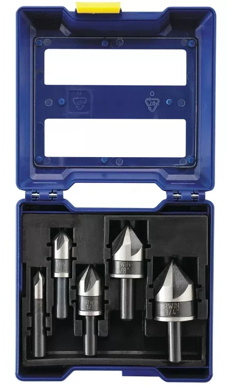 Irwin 1877793 Countersink Drill Bit, Specifications: 1/4 in Shank, Black Oxide, Includes: 1/4 in, 3/8 in Countersink