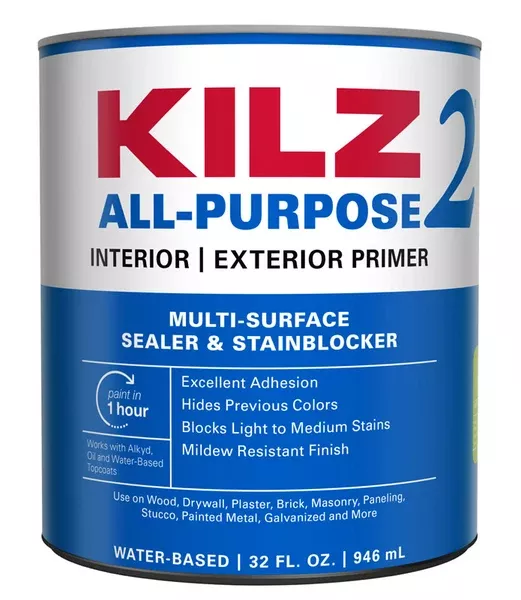 Kilz 2 20002 White Water-Based Primer and Sealer 1 qt.