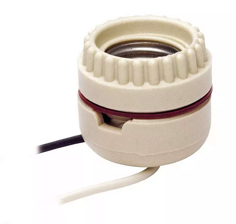 Leviton 8101 Lamp Holder, 1-Circuit, Keyless, 1.75 in Dia x 1.47 in D Dimensions, 250 V, 660 W, White