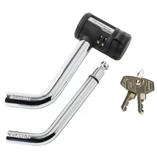 Master Lock 2866DAT Bent Receiver Pin w/Swiveling Lock Head, Chrome Pl