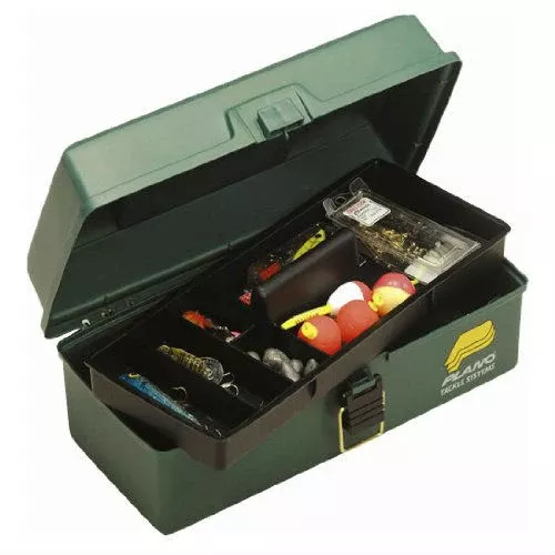 Plano 1001-03 One Lift Out Tray Tackle Box, Dark Green