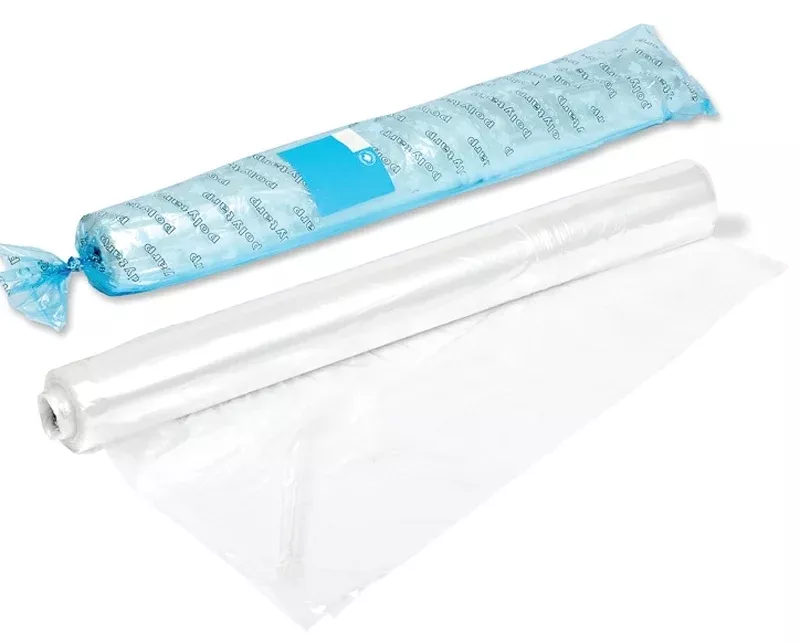 Polytarp 01-0049 Light-Duty Polyfilm, 100 ft L, 10 ft W, 1 mil Thick, Polyethylene, Clear