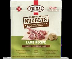 Primal Pet Foods Frozen Raw Nuggets Lamb Recipe Complete & Balanced Dog Food 3 lb