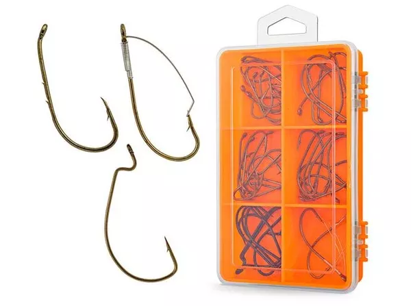 South Bend BHA-1 Bass Hook Assortment, Assorted, 44 Piece