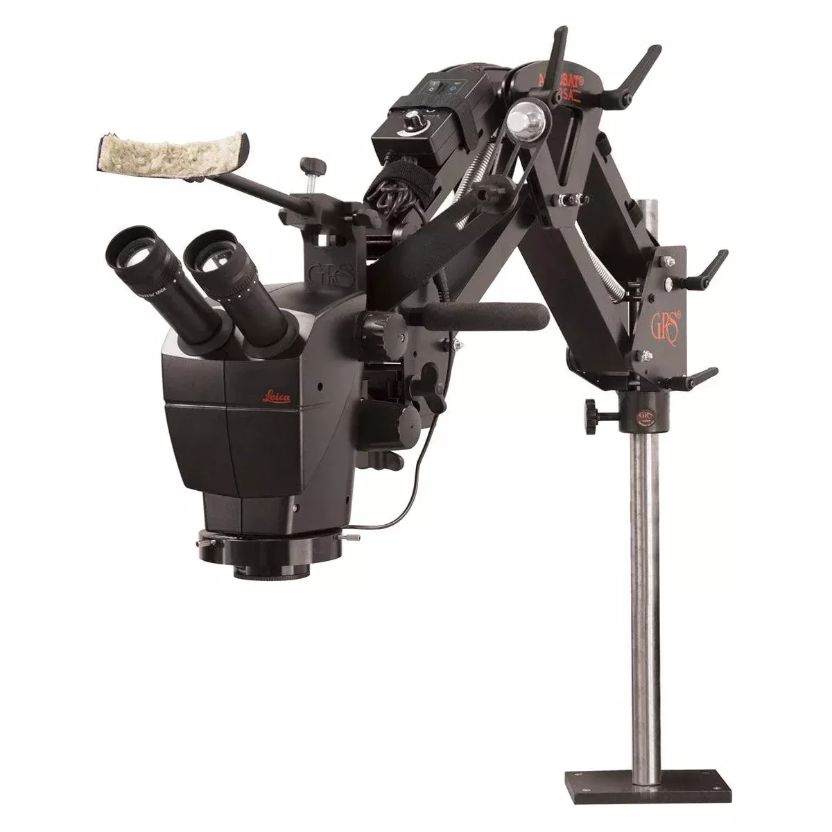 Used Open-Box Leica A60 Microscope Kit with GRS Versa Acrobat Stand, 110V LED Light, 0.50X Objective Lens & Headrest