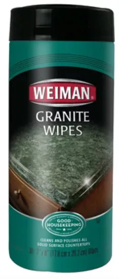 Weiman 94 Granite & Countertop Wipes, 30-Count