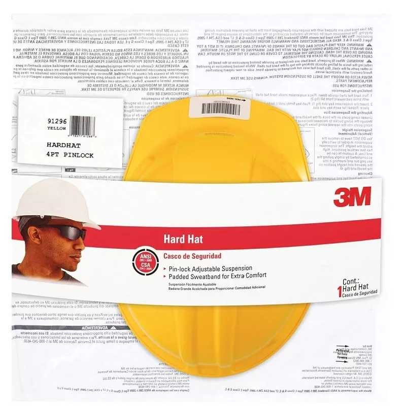 Yellow Hard Hat Vented Cap Style With Pin-lock Adjustment